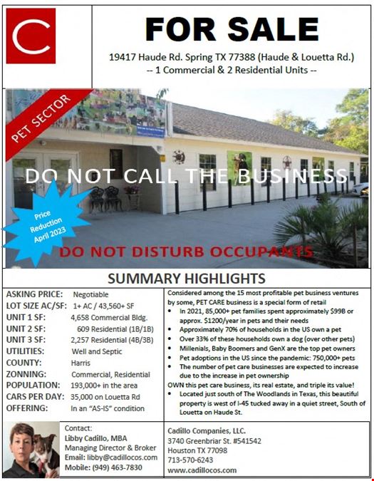 Profitable Pet Daycare & Boarding Bus & RE 19417 Haude, Spring, TX